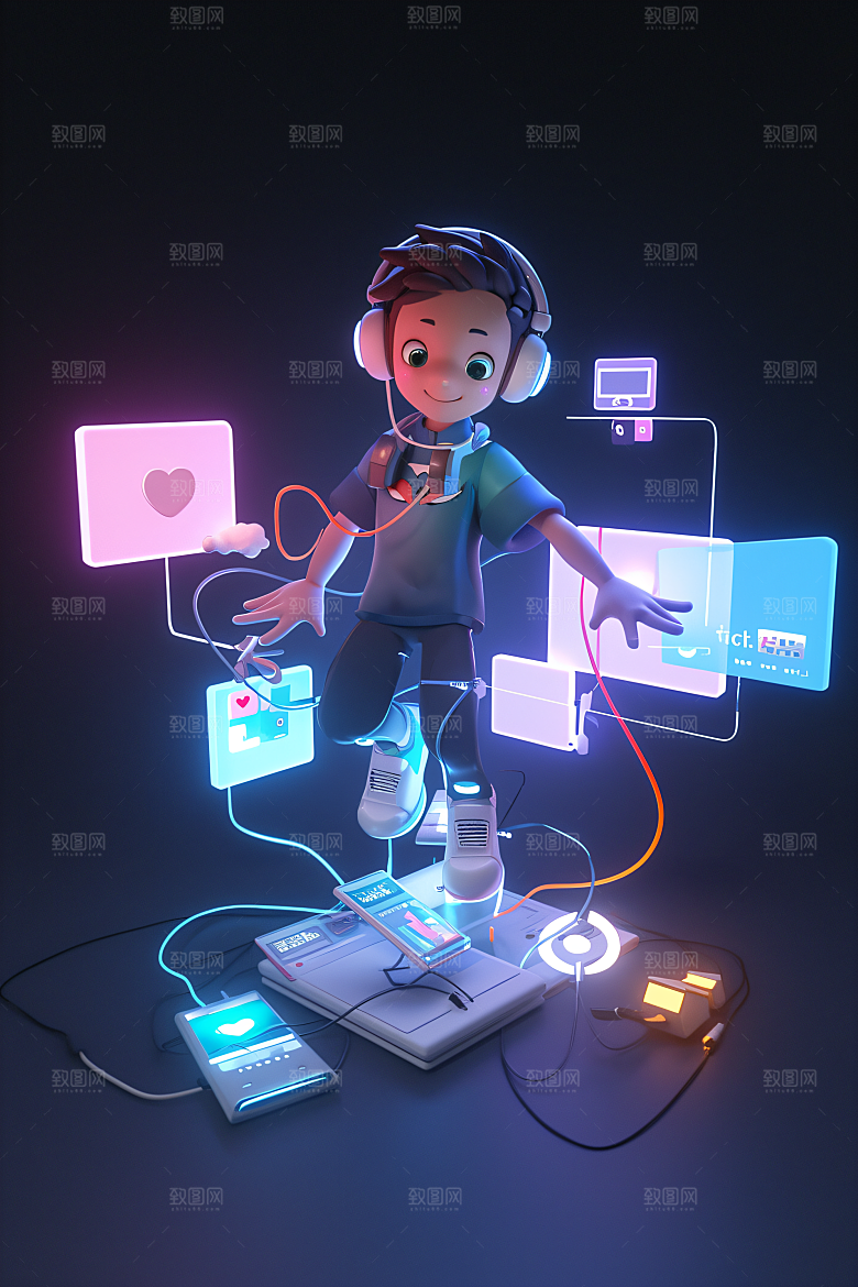 科技少年科技感高清模型