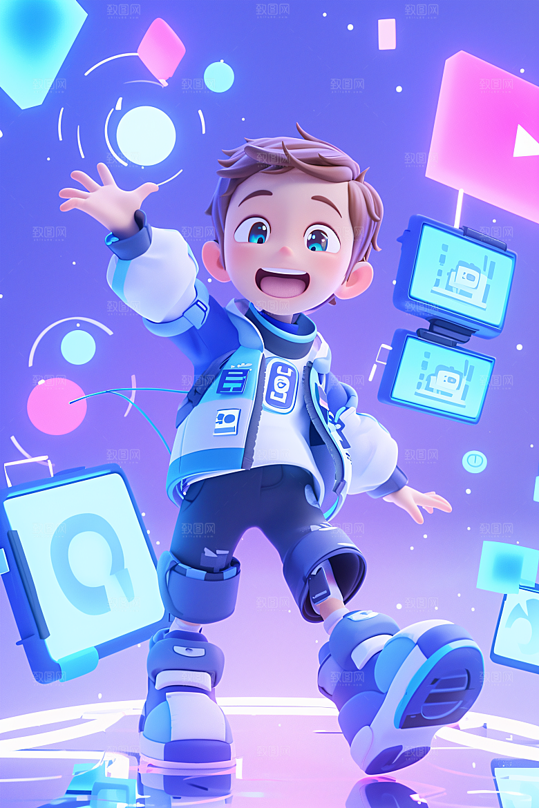 科技少年数码立体模型