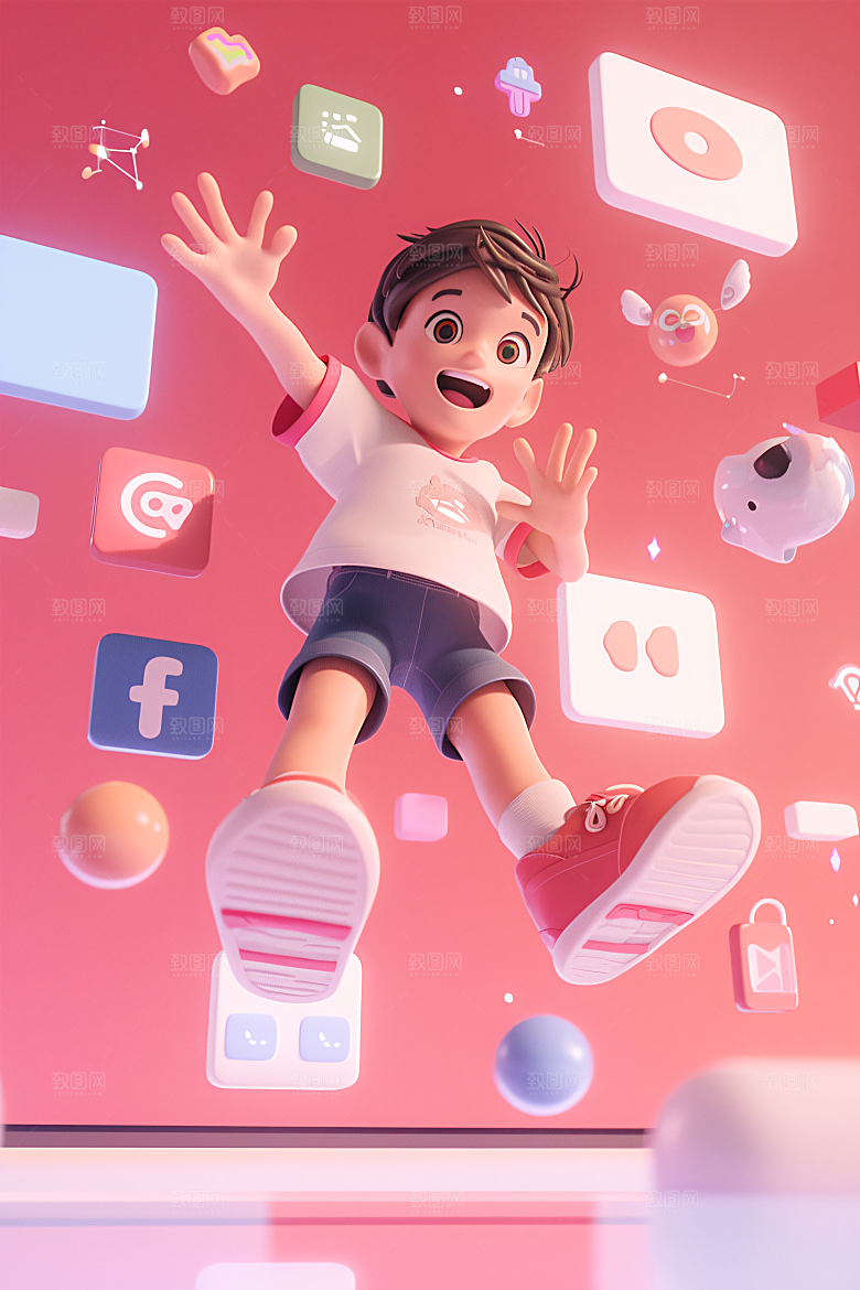 科技少年3D卡通模型