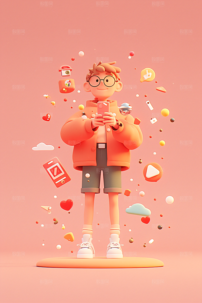 科技少年人物科技感模型