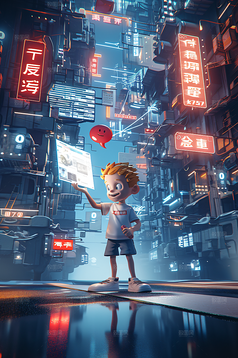 科技少年C4D未来模型