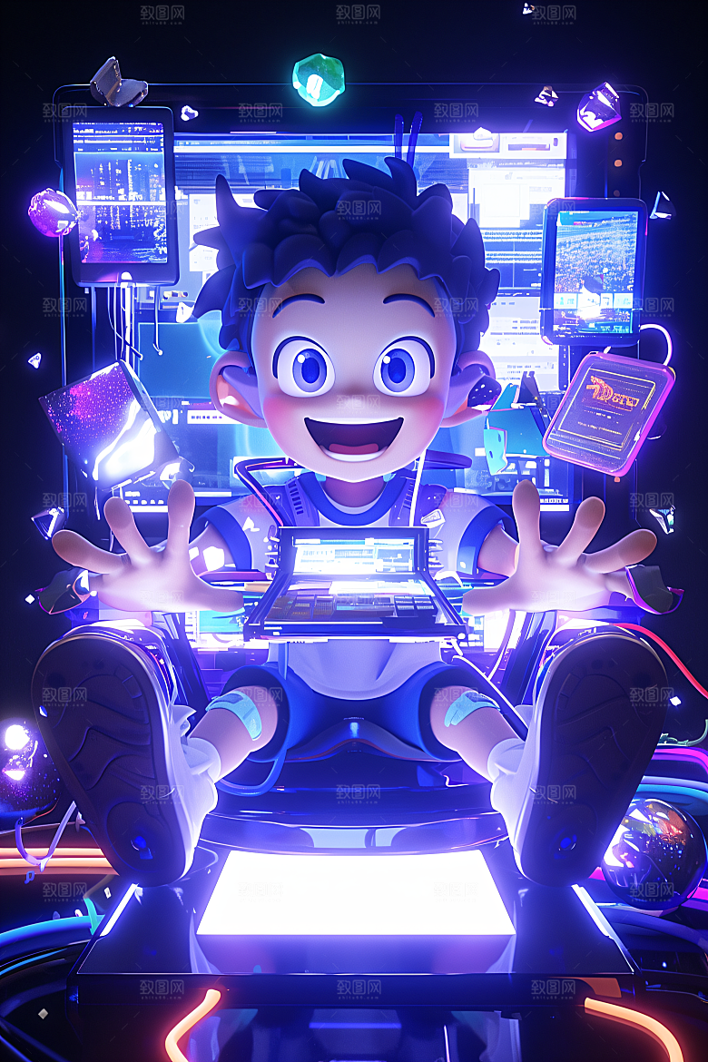 科技少年数字3D模型