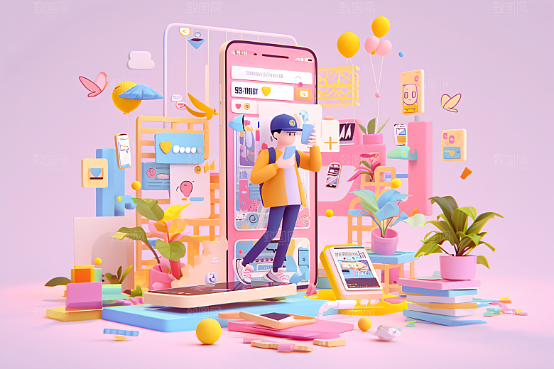 科技少年科技感卡通模型