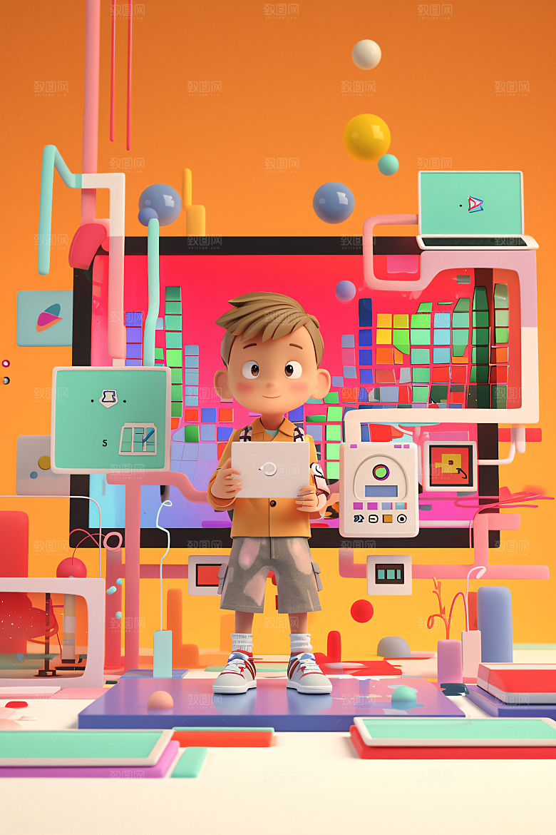 科技少年高清3D模型