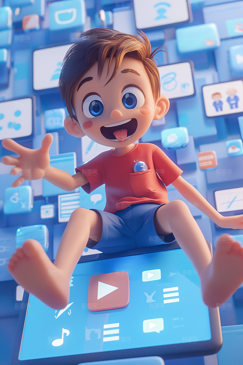 科技少年卡通立体模型