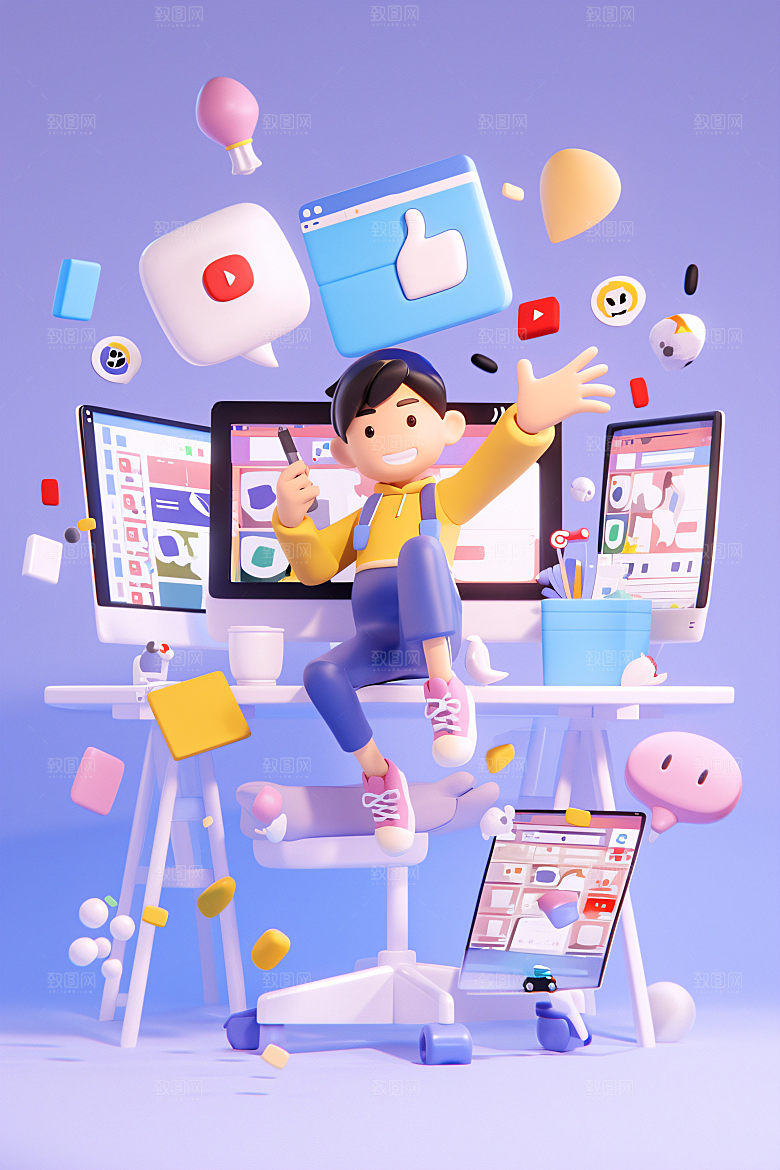科技少年人物3D模型
