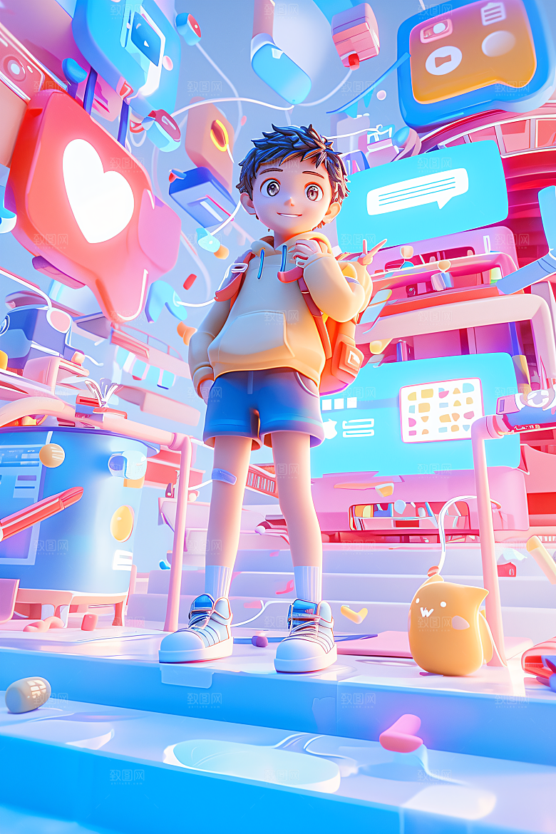 科技少年3D高清模型