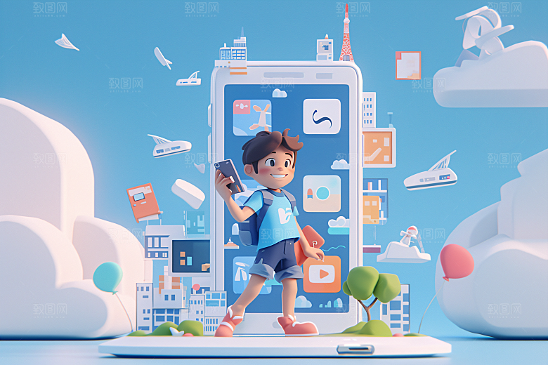 科技少年立体卡通模型
