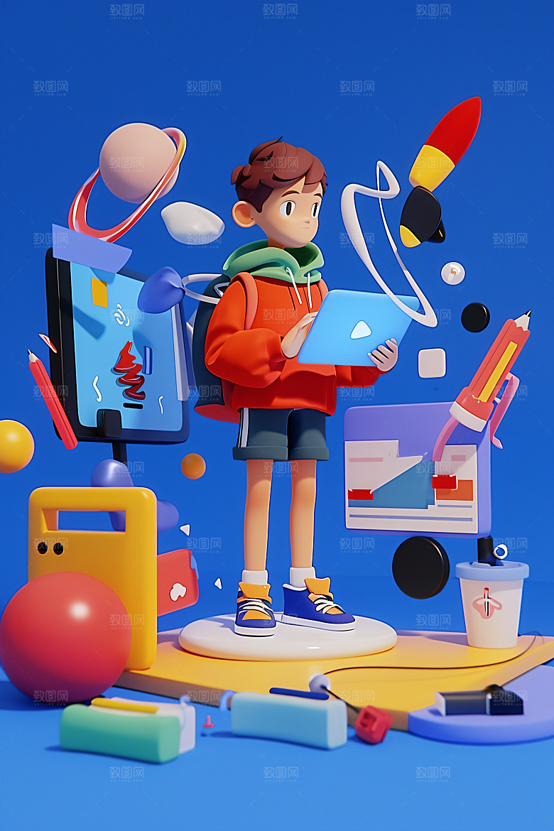 科技少年C4D电子模型