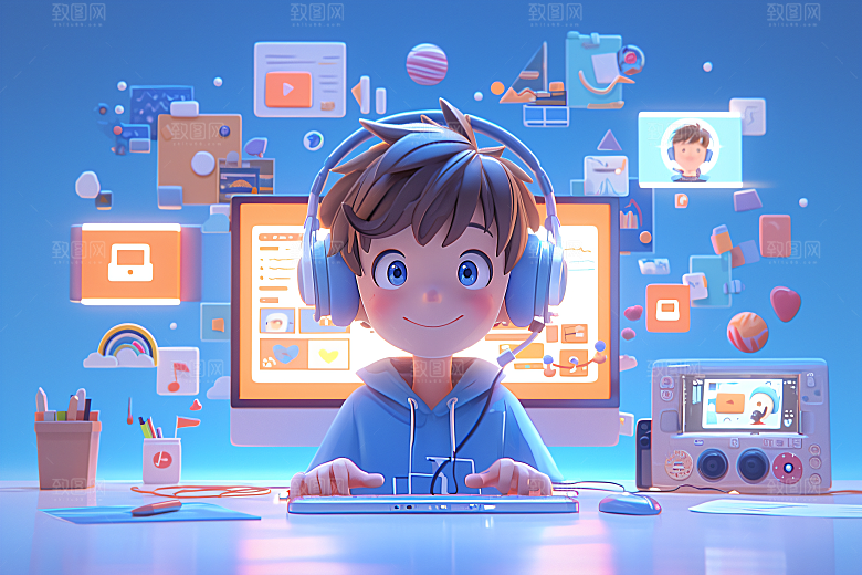 科技少年立体高清模型