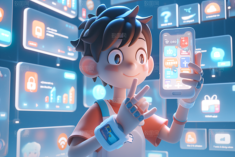 科技少年3D卡通模型