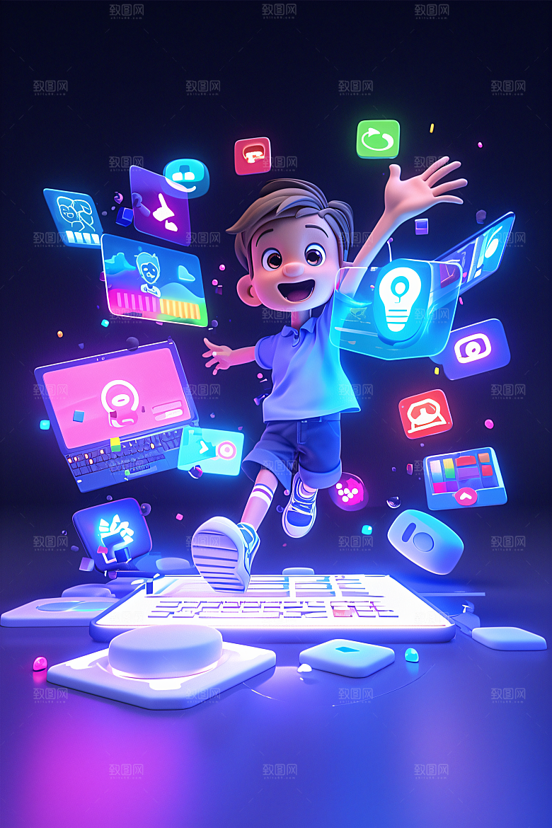 科技少年数字数码模型