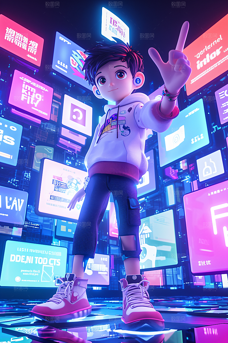 科技少年电子3D模型