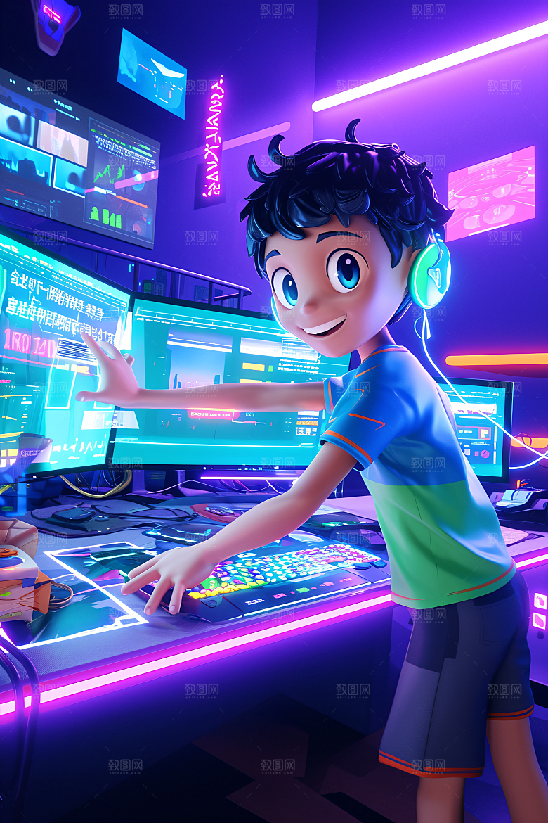 科技少年科技感C4D模型