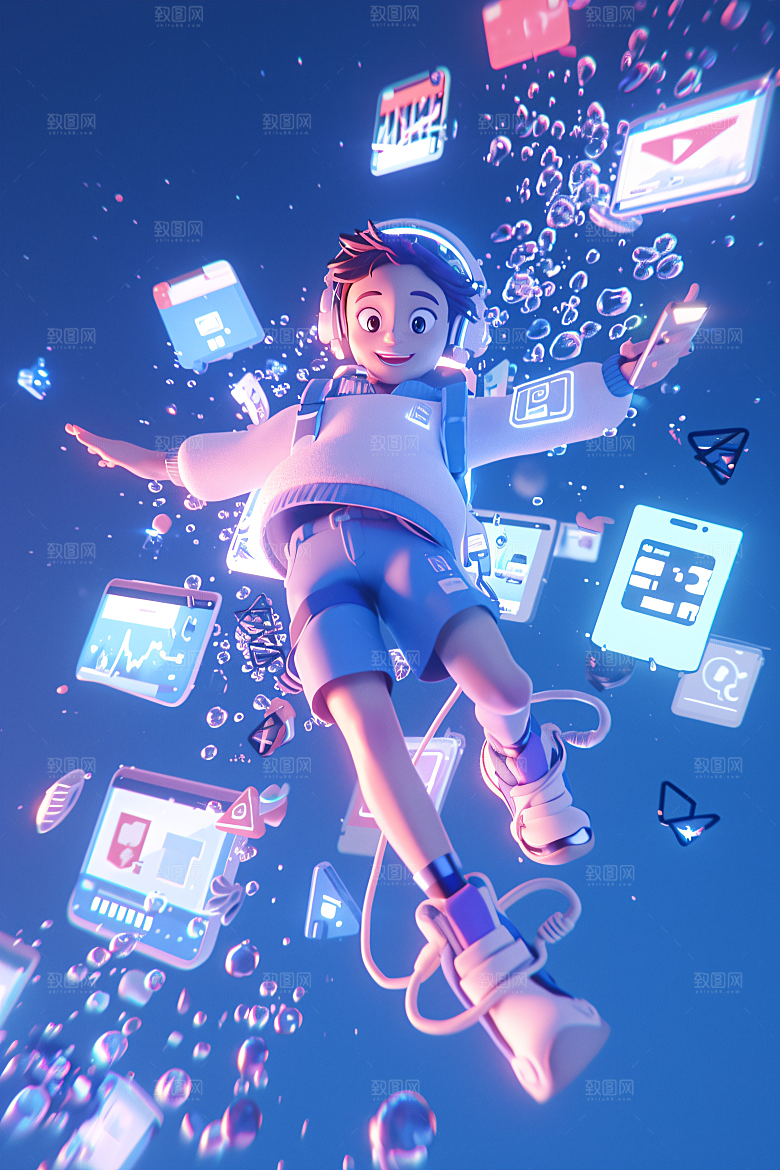 科技少年科幻数码模型