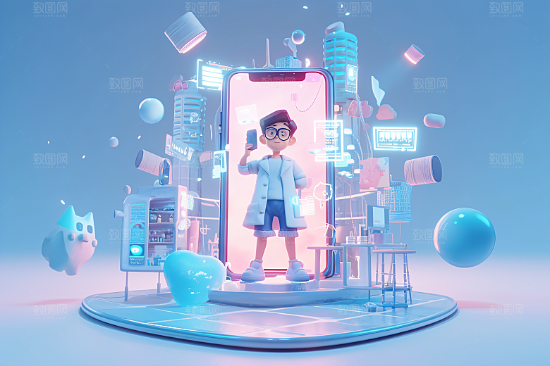 科技少年卡通高清模型