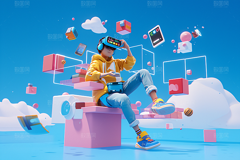 科技少年卡通人物模型