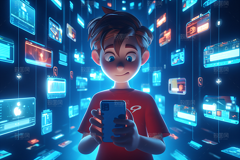 科技少年未来卡通模型