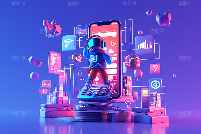 科技少年数码科技感模型