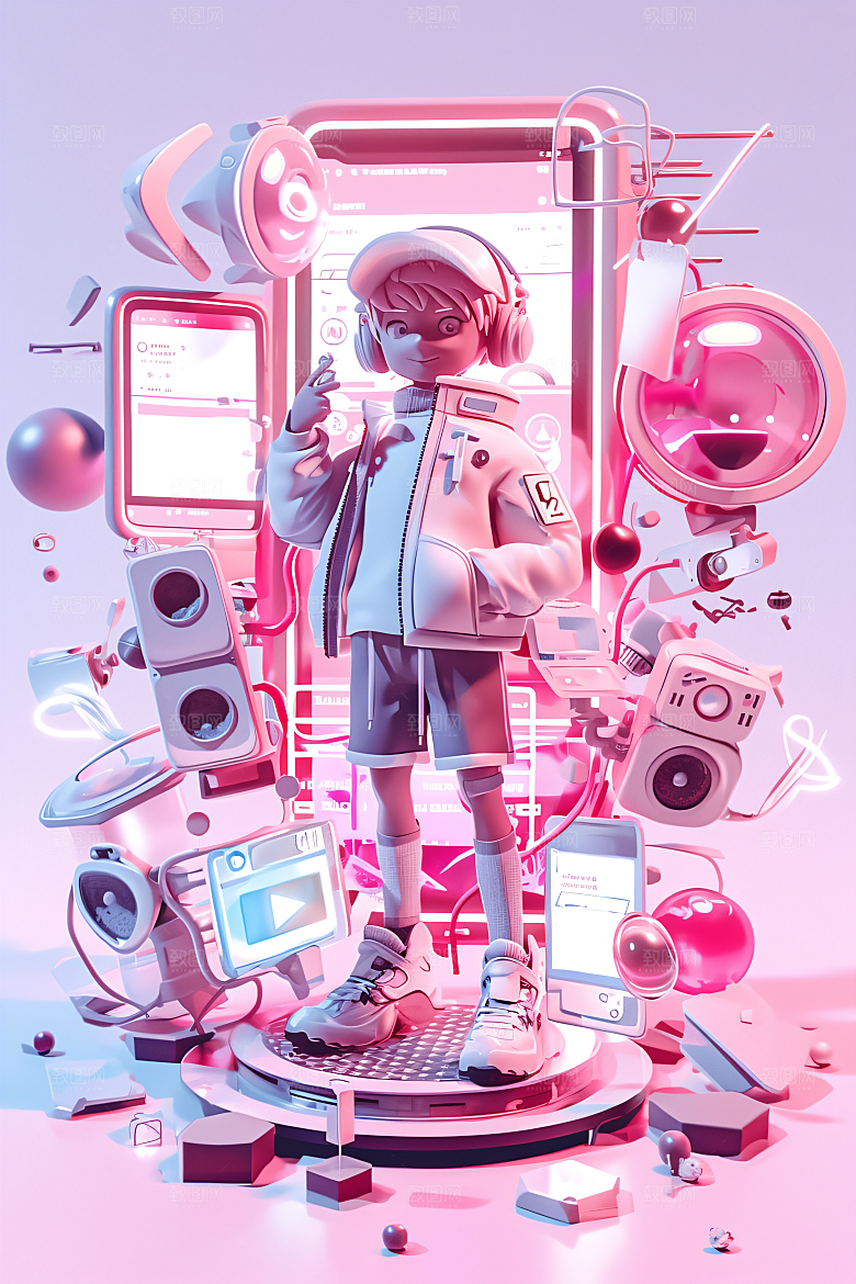 科技少年数字人物模型