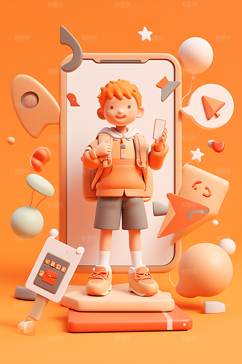 科技少年立体卡通模型