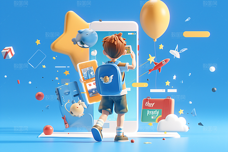 科技少年未来卡通模型