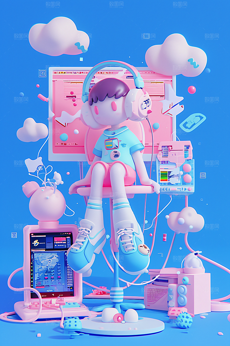 科技少年立体高清模型