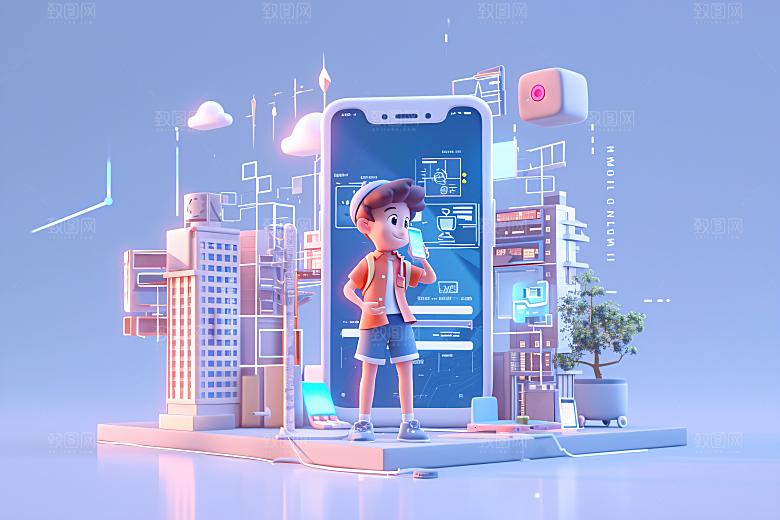 科技少年数字科技感模型