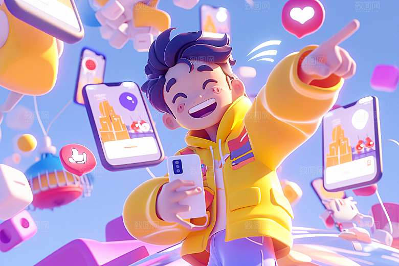 科技少年卡通3D模型
