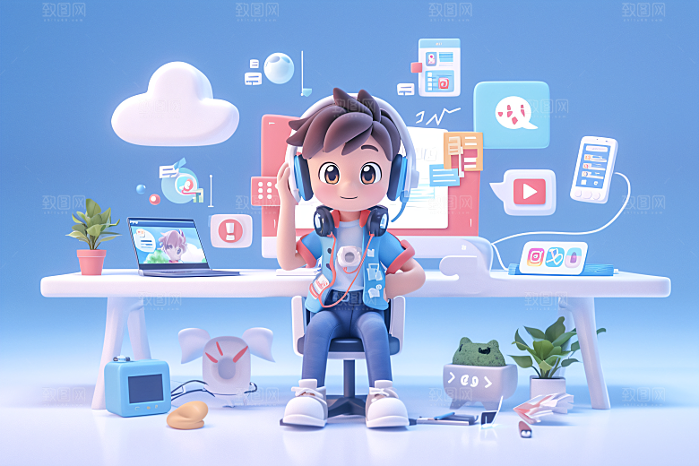 科技少年3D人物模型