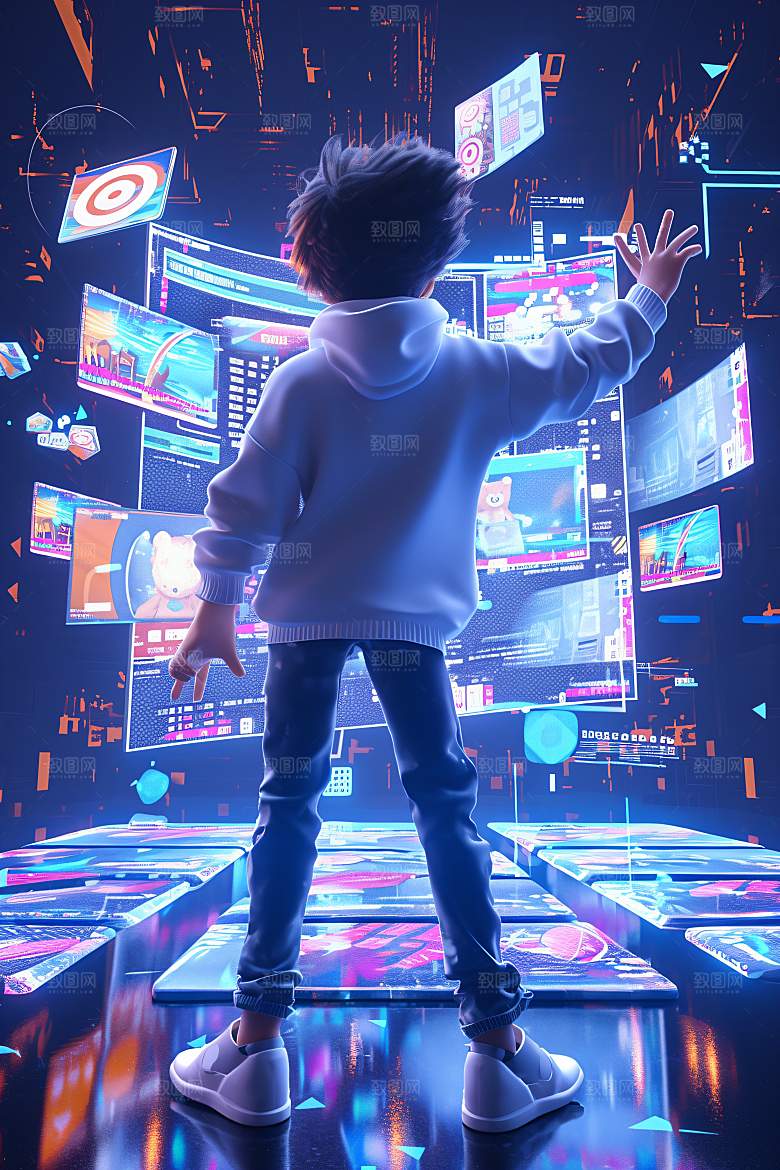 科技少年高清数码模型