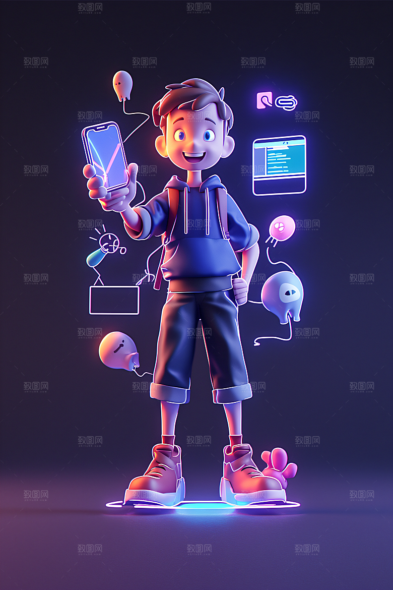 科技少年立体高清模型
