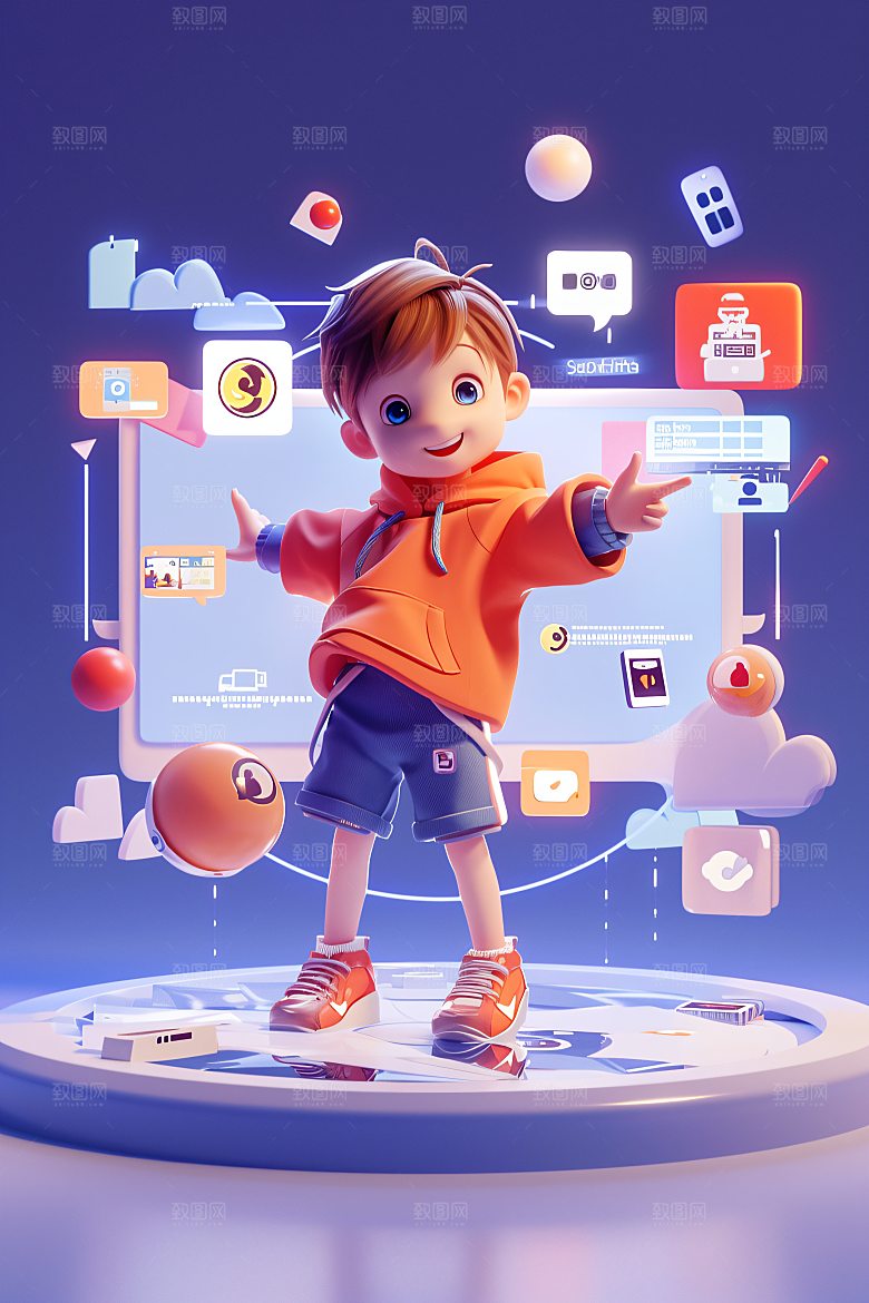 科技少年3D科幻模型
