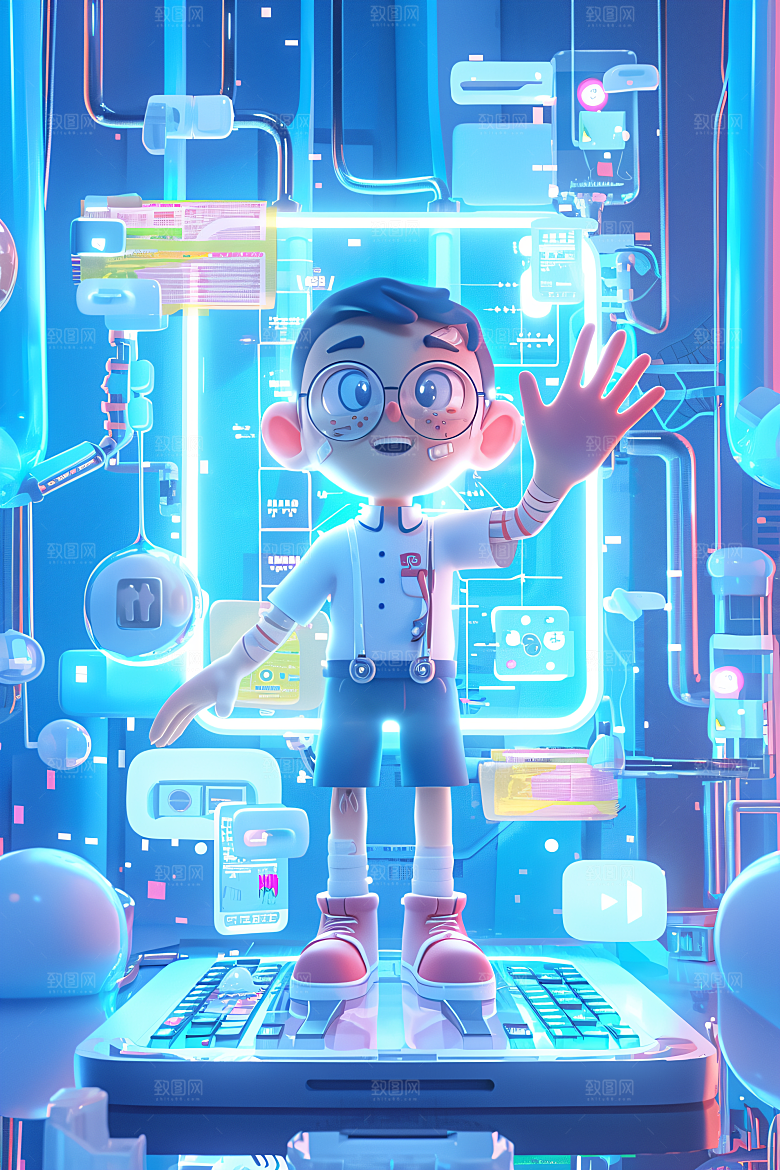 科技少年高清3D模型