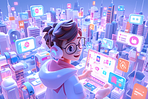 科技少年电子未来模型