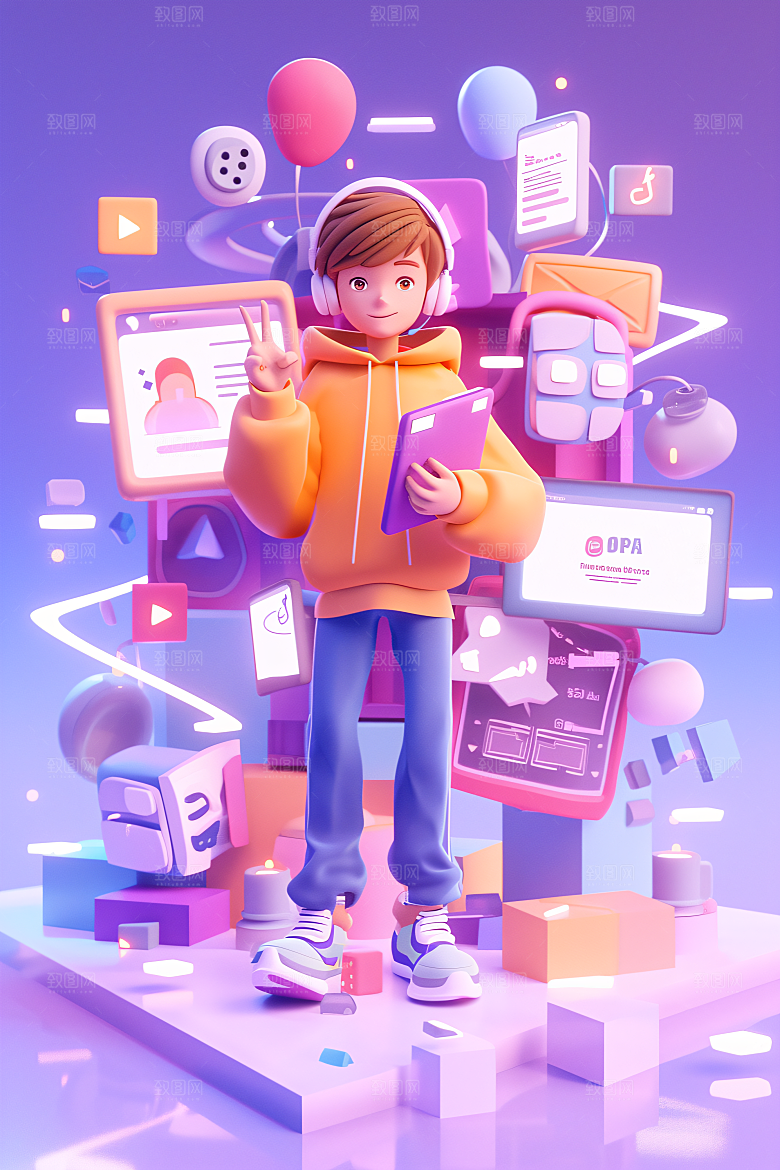科技少年3D数码模型