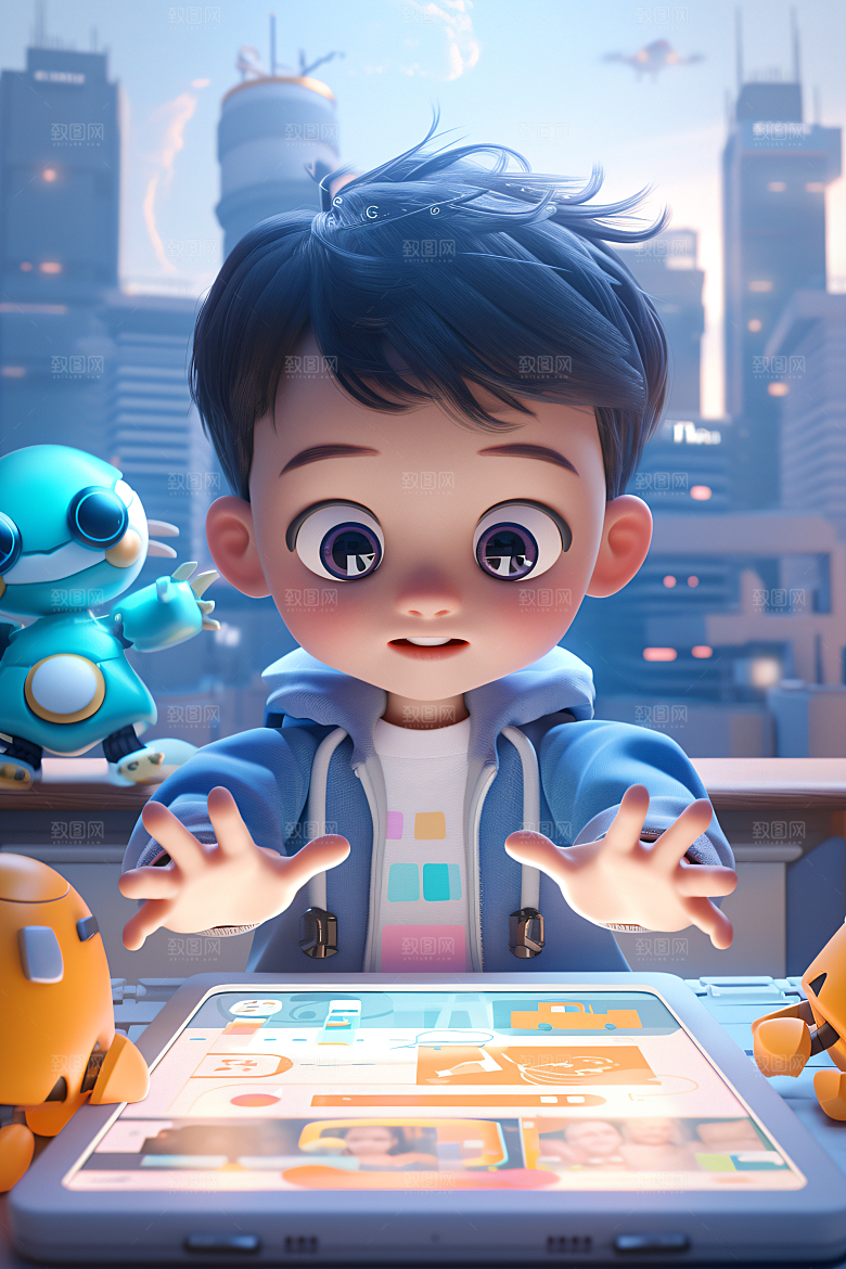 科技少年人物APP模型