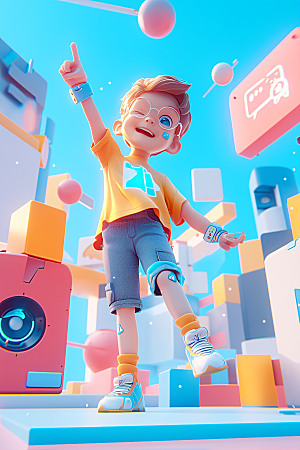科技少年3D人物模型