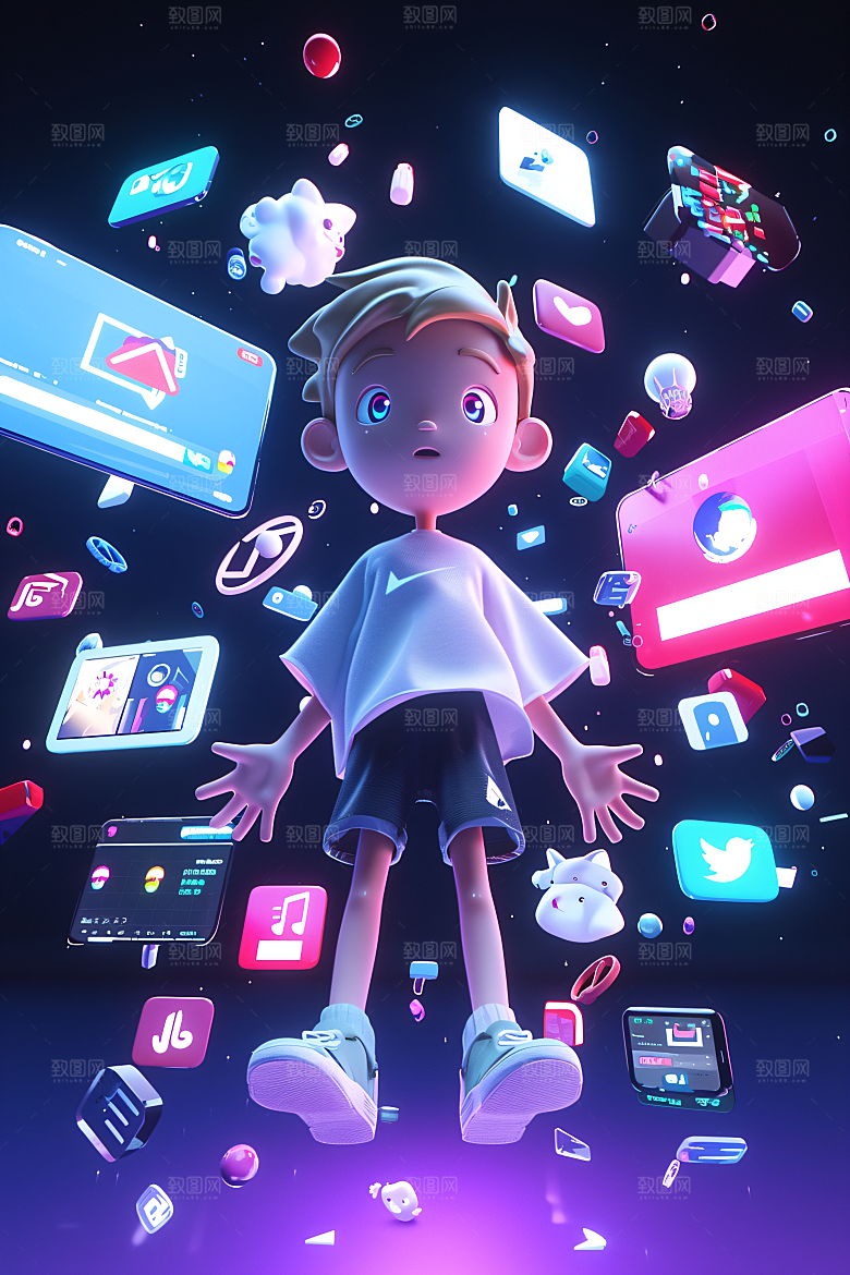 科技少年数字卡通模型