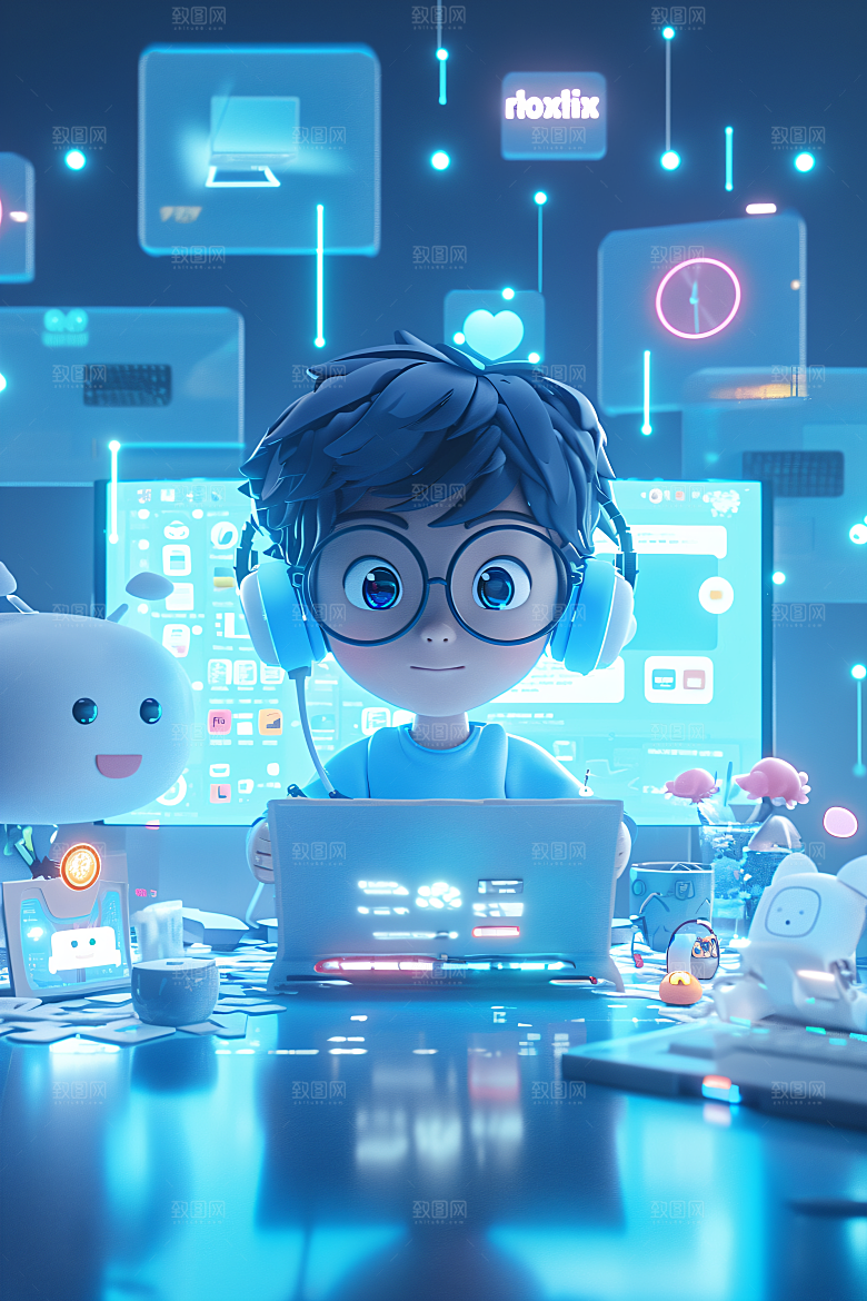 科技少年3D高清模型