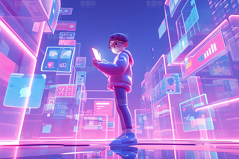 科技少年立体数码模型