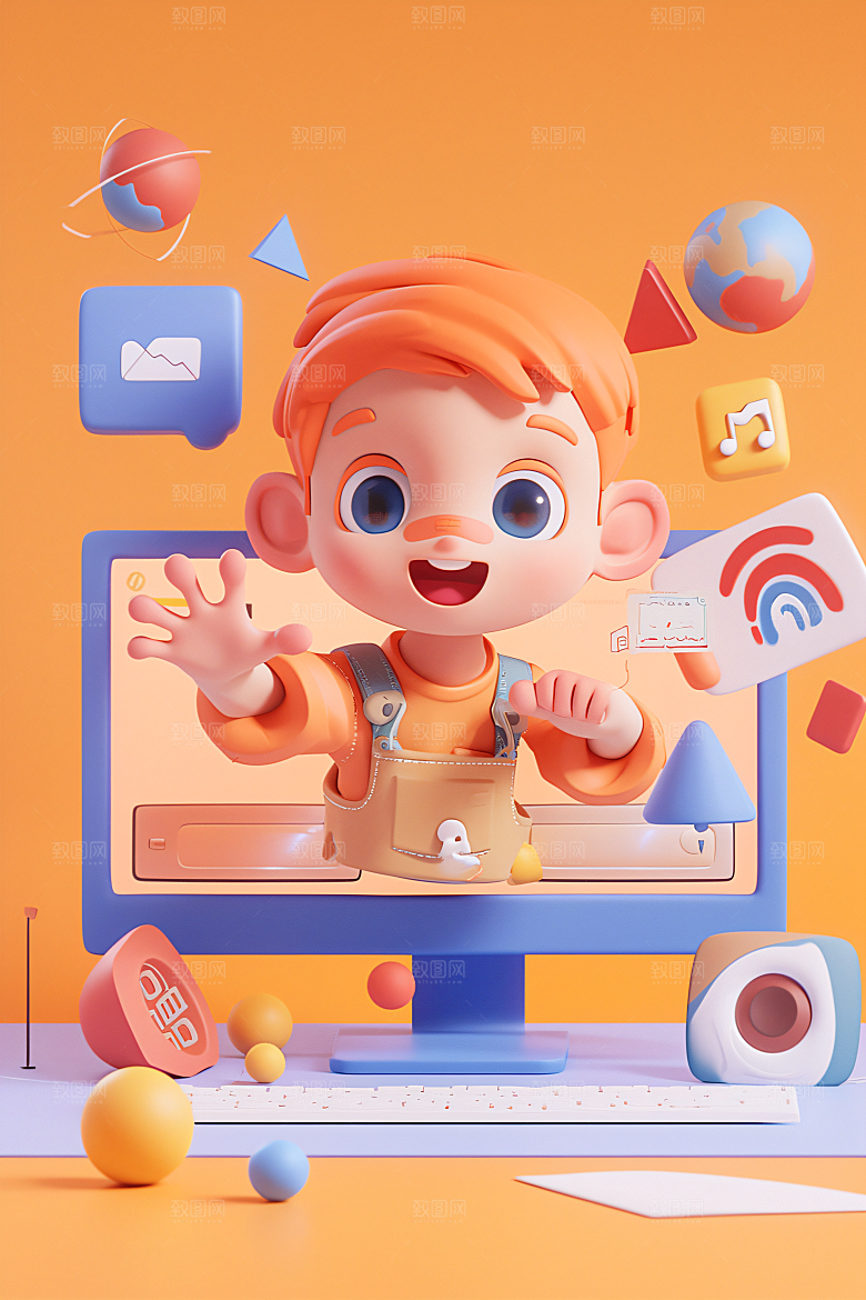 科技少年3D科技感模型