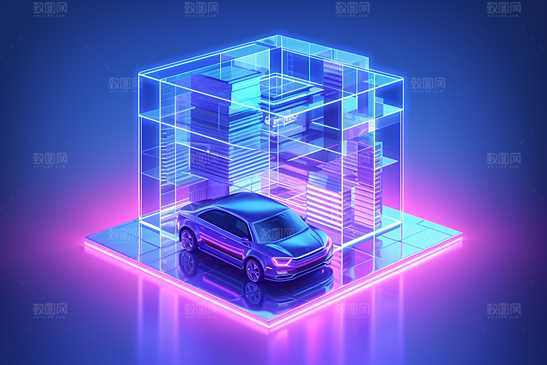 未来光绘汽车科技光晕素材