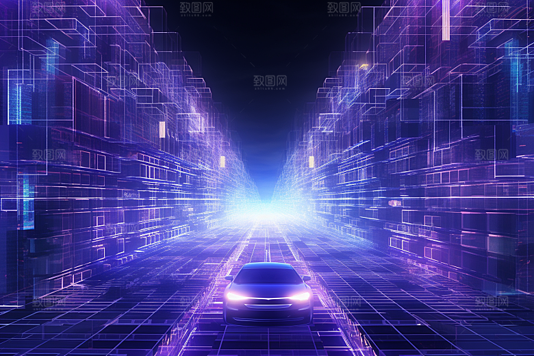 未来光绘汽车车辆交通工具素材