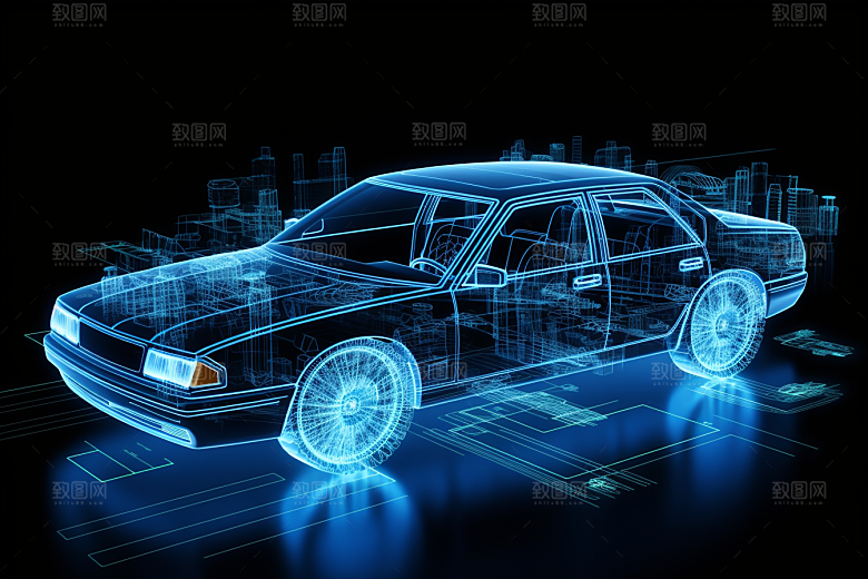 未来光绘汽车车辆交通工具素材
