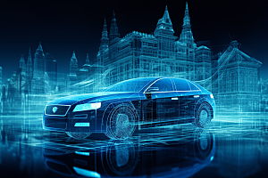 未来光绘汽车交通工具科技素材