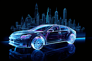 未来光绘汽车科技赛博朋克素材