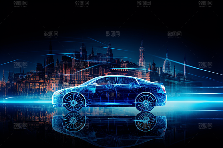 未来光绘汽车科幻光晕素材