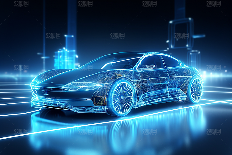 未来光绘汽车科幻车辆素材