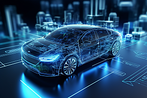 未来光绘汽车交通工具科技素材